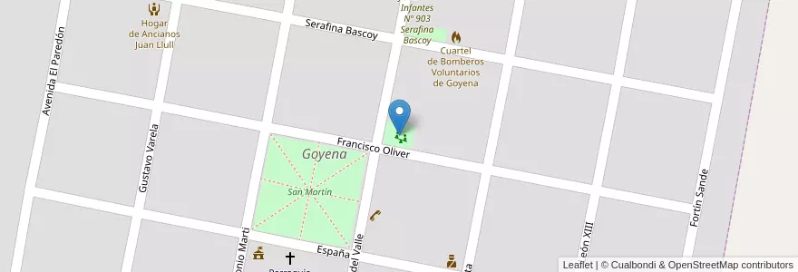 Mapa de ubicacion de Son Servera en آرژانتین, استان بوئنوس آیرس, Partido De Saavedra, Goyena.