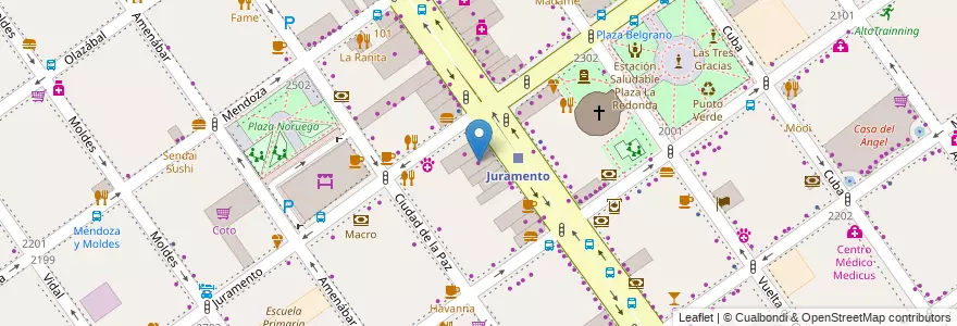 Mapa de ubicacion de Sony Store, Belgrano en Аргентина, Буэнос-Айрес, Буэнос-Айрес, Comuna 13.