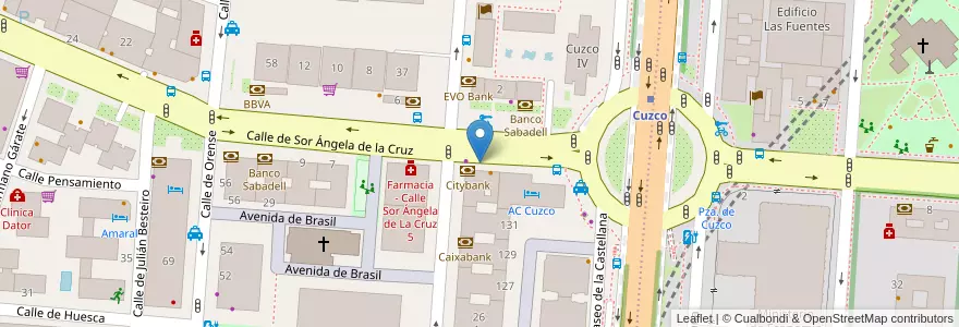 Mapa de ubicacion de SOR ANGELA DE LA CRUZ, CALLE, DE,3 en スペイン, マドリード州, Comunidad De Madrid, Área Metropolitana De Madrid Y Corredor Del Henares, Madrid.