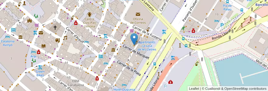Mapa de ubicacion de Sor Rita en 스페인, Catalunya, Barcelona, Barcelonès, 바르셀로나.