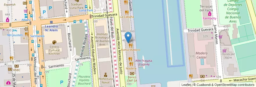 Mapa de ubicacion de Sorrento, Puerto Madero en アルゼンチン, Ciudad Autónoma De Buenos Aires, Comuna 1, ブエノスアイレス.