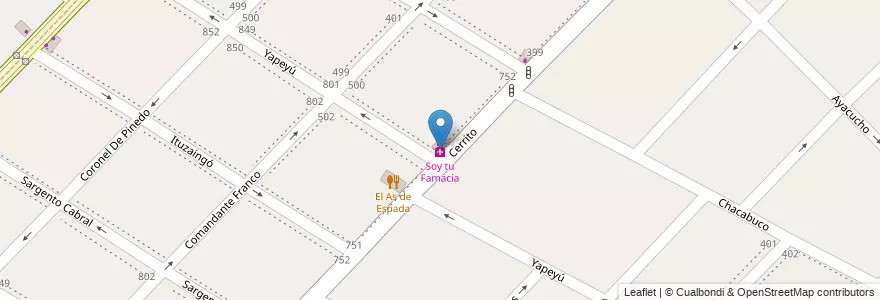 Mapa de ubicacion de Soy tu Famacía en Argentina, Buenos Aires, Partido De Quilmes, Bernal.