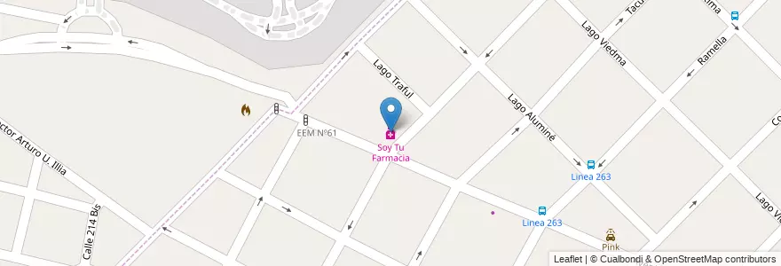 Mapa de ubicacion de Soy Tu Farmacia en Argentina, Buenos Aires, Partido De Quilmes, Bernal.