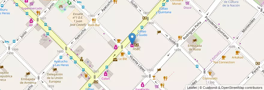 Mapa de ubicacion de Soy tu Farmacia, Recoleta en Аргентина, Буэнос-Айрес, Comuna 2, Буэнос-Айрес.