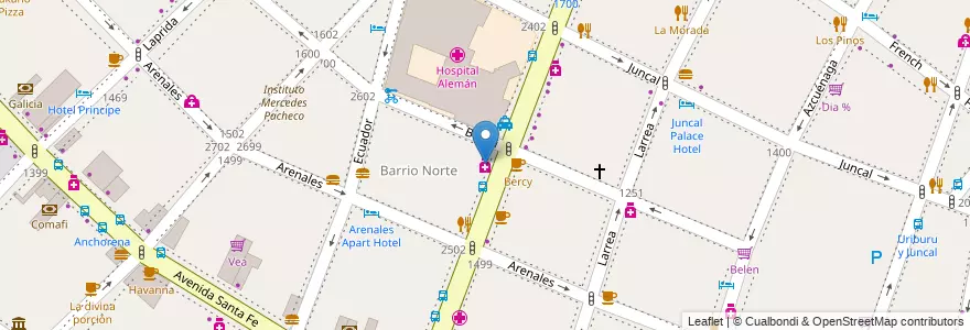 Mapa de ubicacion de Soy Tu Farmacia, Recoleta en Аргентина, Буэнос-Айрес, Comuna 2, Буэнос-Айрес.