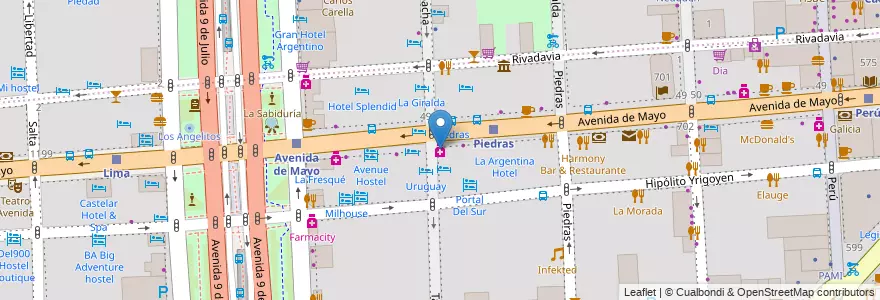 Mapa de ubicacion de Soy tufarmacia, Montserrat en Argentinien, Ciudad Autónoma De Buenos Aires, Comuna 1, Buenos Aires.