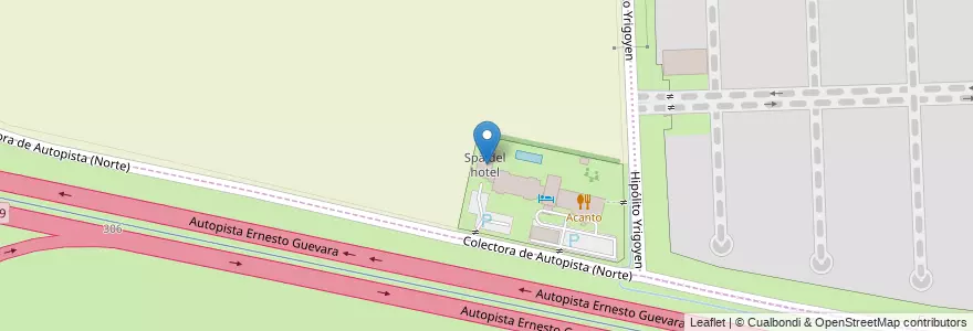Mapa de ubicacion de Spa del hotel en Аргентина, Санта-Фе, Departamento Rosario, Municipio De Funes.