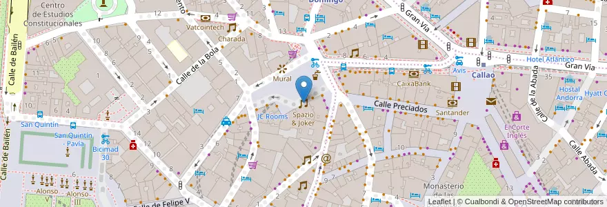 Mapa de ubicacion de Spazio & Joker en إسبانيا, منطقة مدريد, منطقة مدريد, Área Metropolitana De Madrid Y Corredor Del Henares, مدريد.