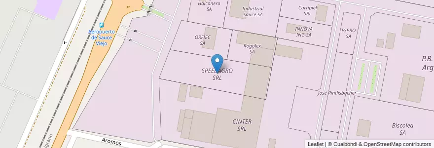 Mapa de ubicacion de SPEEDAGRO SRL en آرژانتین, سانتافه, Departamento La Capital, Municipio De Sauce Viejo.