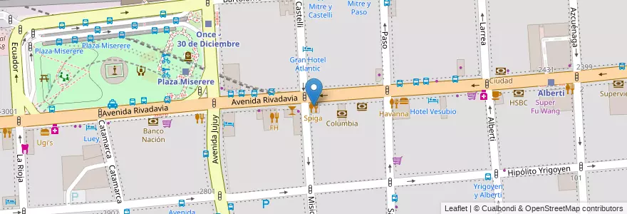 Mapa de ubicacion de Spiga, Balvanera en Аргентина, Буэнос-Айрес, Comuna 3, Буэнос-Айрес.
