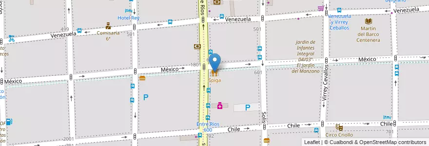 Mapa de ubicacion de Spiga, Montserrat en Arjantin, Ciudad Autónoma De Buenos Aires, Buenos Aires.