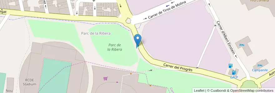 Mapa de ubicacion de Splau en Испания, Каталония, Барселона, Баш-Льобрегат, Cornellà De Llobregat.
