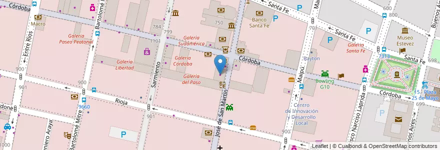Mapa de ubicacion de Sport 78 en アルゼンチン, サンタフェ州, Departamento Rosario, Municipio De Rosario, ロサリオ.