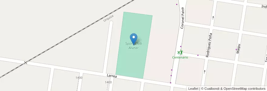 Mapa de ubicacion de Sport Club Alvear en アルゼンチン, コリエンテス州, Departamento General Alvear, Municipio De Alvear.
