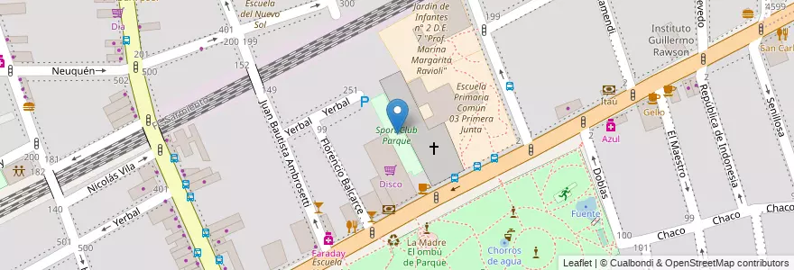 Mapa de ubicacion de Sport Club Parque, Caballito en Arjantin, Ciudad Autónoma De Buenos Aires, Buenos Aires, Comuna 6.
