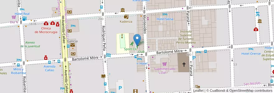 Mapa de ubicacion de Sport Club, San Nicolas en Argentina, Ciudad Autónoma De Buenos Aires, Comuna 1, Buenos Aires.