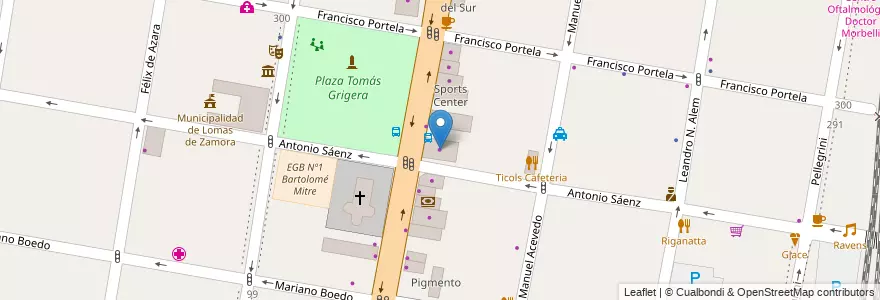 Mapa de ubicacion de Sport Track en アルゼンチン, ブエノスアイレス州, Partido De Lomas De Zamora, Lomas De Zamora.