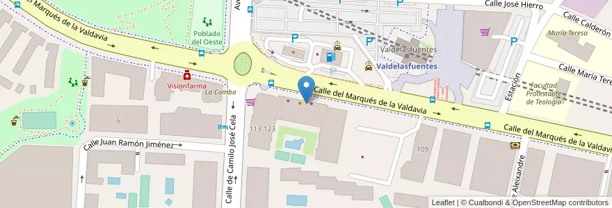 Mapa de ubicacion de Sportium en إسبانيا, منطقة مدريد, منطقة مدريد, Área Metropolitana De Madrid Y Corredor Del Henares, ألكوبينداس.