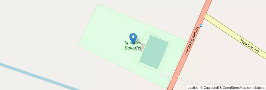 Mapa de ubicacion de Sportivo Balloffet en 阿根廷, 智利, Mendoza, San Rafael, Distrito Ciudad De San Rafael, Departamento San Rafael.