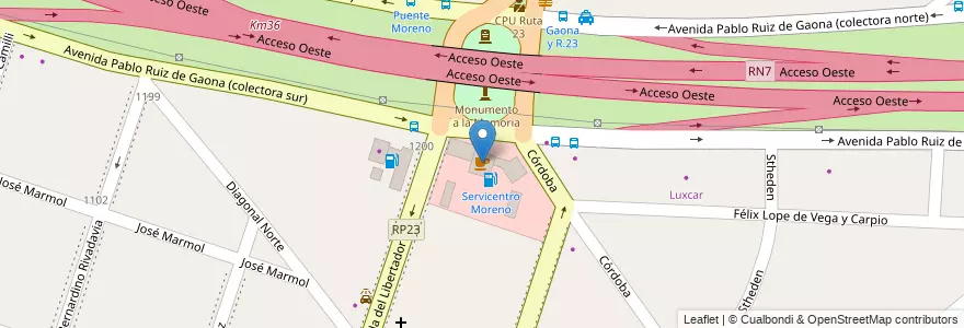 Mapa de ubicacion de Spot! en 阿根廷, 布宜诺斯艾利斯省, Partido De Moreno, Moreno.
