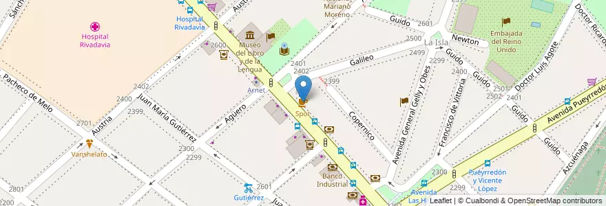 Mapa de ubicacion de Spot, Recoleta en アルゼンチン, Ciudad Autónoma De Buenos Aires, Comuna 2, ブエノスアイレス.