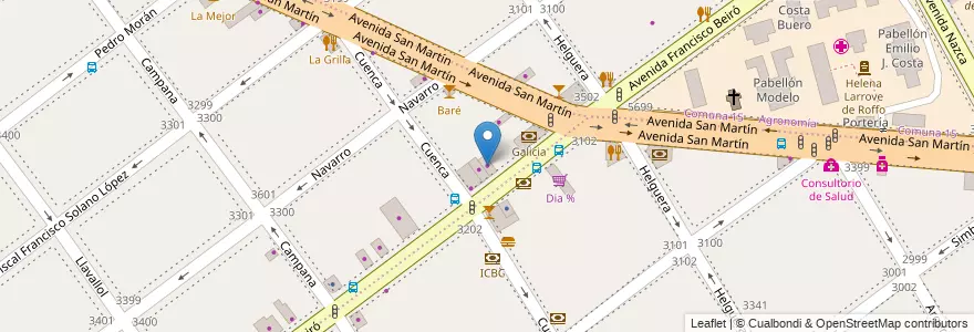 Mapa de ubicacion de Springwall, Villa Devoto en アルゼンチン, Ciudad Autónoma De Buenos Aires, ブエノスアイレス, Comuna 11.