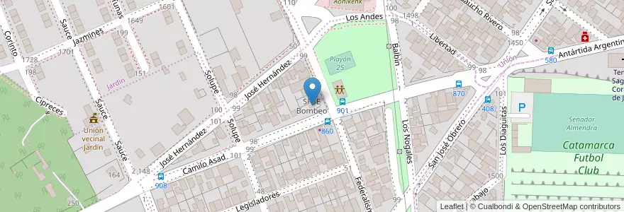 Mapa de ubicacion de SPSE Bombeo en 阿根廷, 智利, 圣克鲁斯省, Humedal, Deseado, Caleta Olivia.
