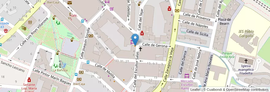 Mapa de ubicacion de Square en إسبانيا, أرغون, سرقسطة, Zaragoza, سرقسطة.
