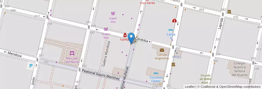 Mapa de ubicacion de Sr Lola Panchos en Argentine, Tucumán, San Miguel De Tucumán, Departamento Capital, San Miguel De Tucumán.
