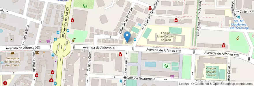 Mapa de ubicacion de St. Anne´s School (Británico) en اسپانیا, بخش خودمختار مادرید, بخش خودمختار مادرید, Área Metropolitana De Madrid Y Corredor Del Henares, مادرید.