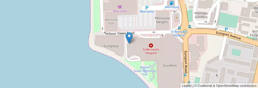 Mapa de ubicacion de St. Brnard's Hopital Car Park en Spagna, Gibilterra.