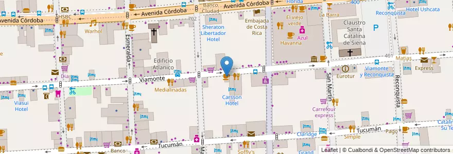 Mapa de ubicacion de St. George Snack Bar, San Nicolas en Argentinien, Ciudad Autónoma De Buenos Aires, Comuna 1, Buenos Aires.