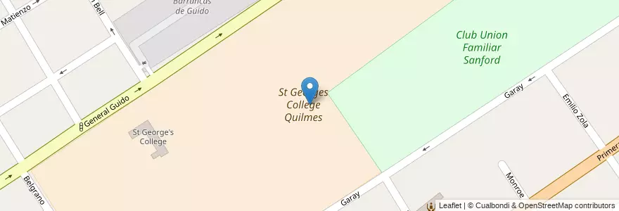 Mapa de ubicacion de St Georges College Quilmes en 아르헨티나, 부에노스아이레스주, Partido De Quilmes, Quilmes.