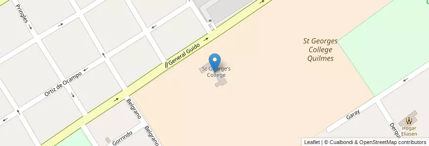 Mapa de ubicacion de St George's College en Argentinien, Provinz Buenos Aires, Partido De Quilmes, Quilmes.