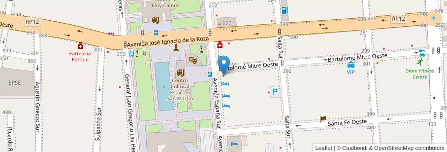 Mapa de ubicacion de Staff Resto-Bar-Cafe en Argentine, San Juan, Chili, Capital.