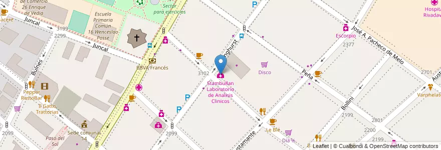 Mapa de ubicacion de Stambullan Laboratorio de Analisis Clinicos, Recoleta en الأرجنتين, Ciudad Autónoma De Buenos Aires, Comuna 2, Buenos Aires.