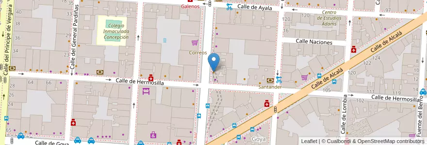 Mapa de ubicacion de Starbucks en İspanya, Comunidad De Madrid, Comunidad De Madrid, Área Metropolitana De Madrid Y Corredor Del Henares, Madrid.