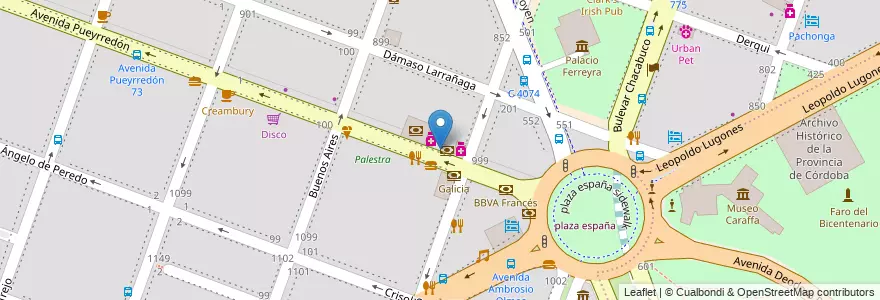 Mapa de ubicacion de Starbucks en 아르헨티나, Córdoba, Departamento Capital, Pedanía Capital, Córdoba, Municipio De Córdoba.