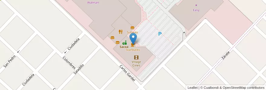 Mapa de ubicacion de Starbucks en Argentina, Buenos Aires, Partido De Avellaneda, Sarandí.