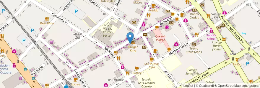 Mapa de ubicacion de Starbucks en アルゼンチン, ブエノスアイレス州, Partido De San Isidro, San Isidro.