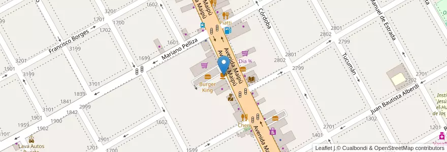 Mapa de ubicacion de Starbucks en Arjantin, Buenos Aires, Partido De Vicente López, Vicente López.