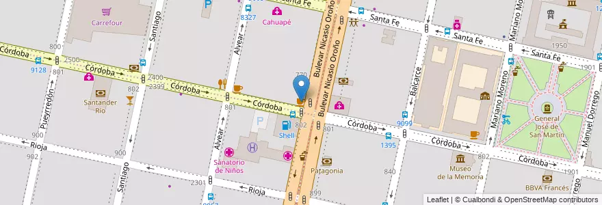 Mapa de ubicacion de Starbucks en Argentine, Santa Fe, Departamento Rosario, Municipio De Rosario, Rosario.