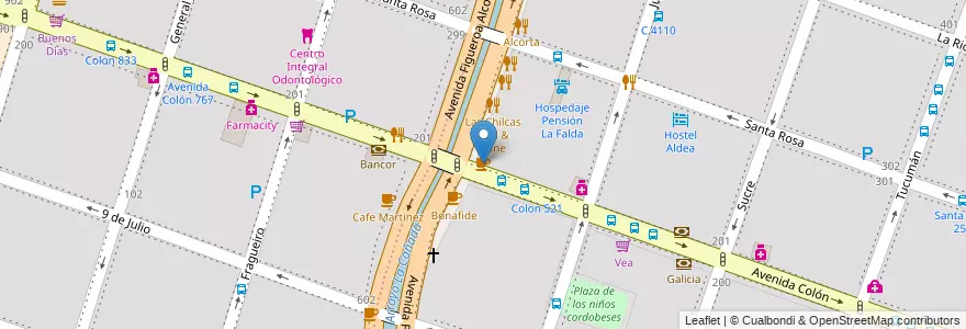 Mapa de ubicacion de Starbucks en Argentina, Córdoba, Departamento Capital, Pedanía Capital, Córdoba, Municipio De Córdoba.
