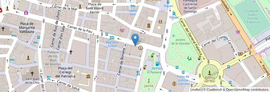 Mapa de ubicacion de Starbucks en İspanya, Comunitat Valenciana, València / Valencia, Comarca De València, València.