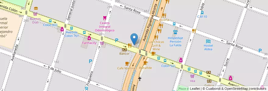 Mapa de ubicacion de Starbucks en Аргентина, Кордова, Departamento Capital, Pedanía Capital, Córdoba, Municipio De Córdoba.