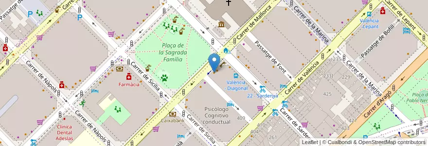Mapa de ubicacion de Starbucks en إسبانيا, كتالونيا, برشلونة, بارسلونس, Barcelona.