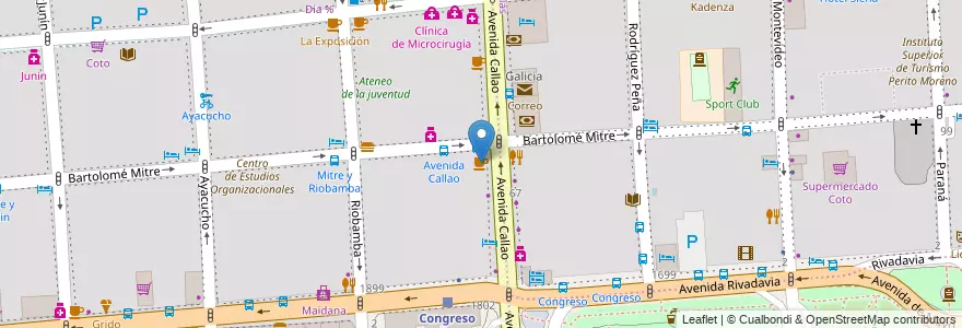 Mapa de ubicacion de Starbucks, Balvanera en アルゼンチン, Ciudad Autónoma De Buenos Aires, ブエノスアイレス.