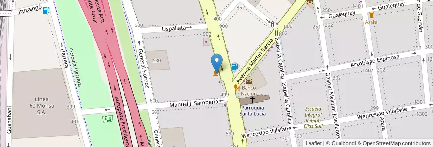 Mapa de ubicacion de Starbucks, Barracas en アルゼンチン, Ciudad Autónoma De Buenos Aires, Comuna 4, ブエノスアイレス.