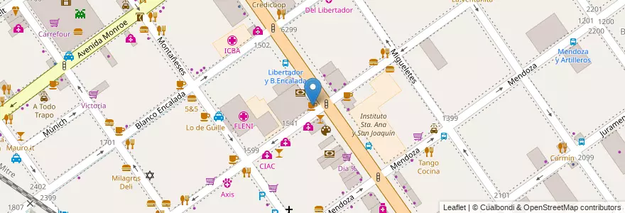 Mapa de ubicacion de Starbucks, Belgrano en アルゼンチン, Ciudad Autónoma De Buenos Aires, ブエノスアイレス, Comuna 13.