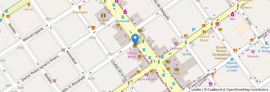 Mapa de ubicacion de Starbucks, Belgrano en アルゼンチン, Ciudad Autónoma De Buenos Aires, ブエノスアイレス, Comuna 13.